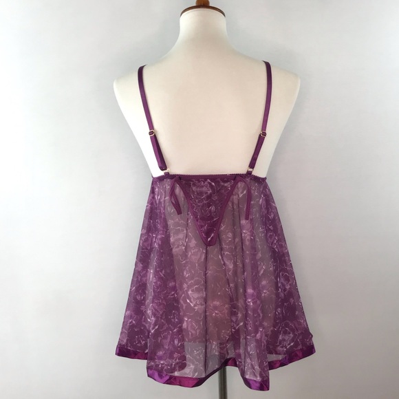 Spree Intimates Babydoll T-string Thong Two Piece Lingerie Set NWT - Picture 5 of 12